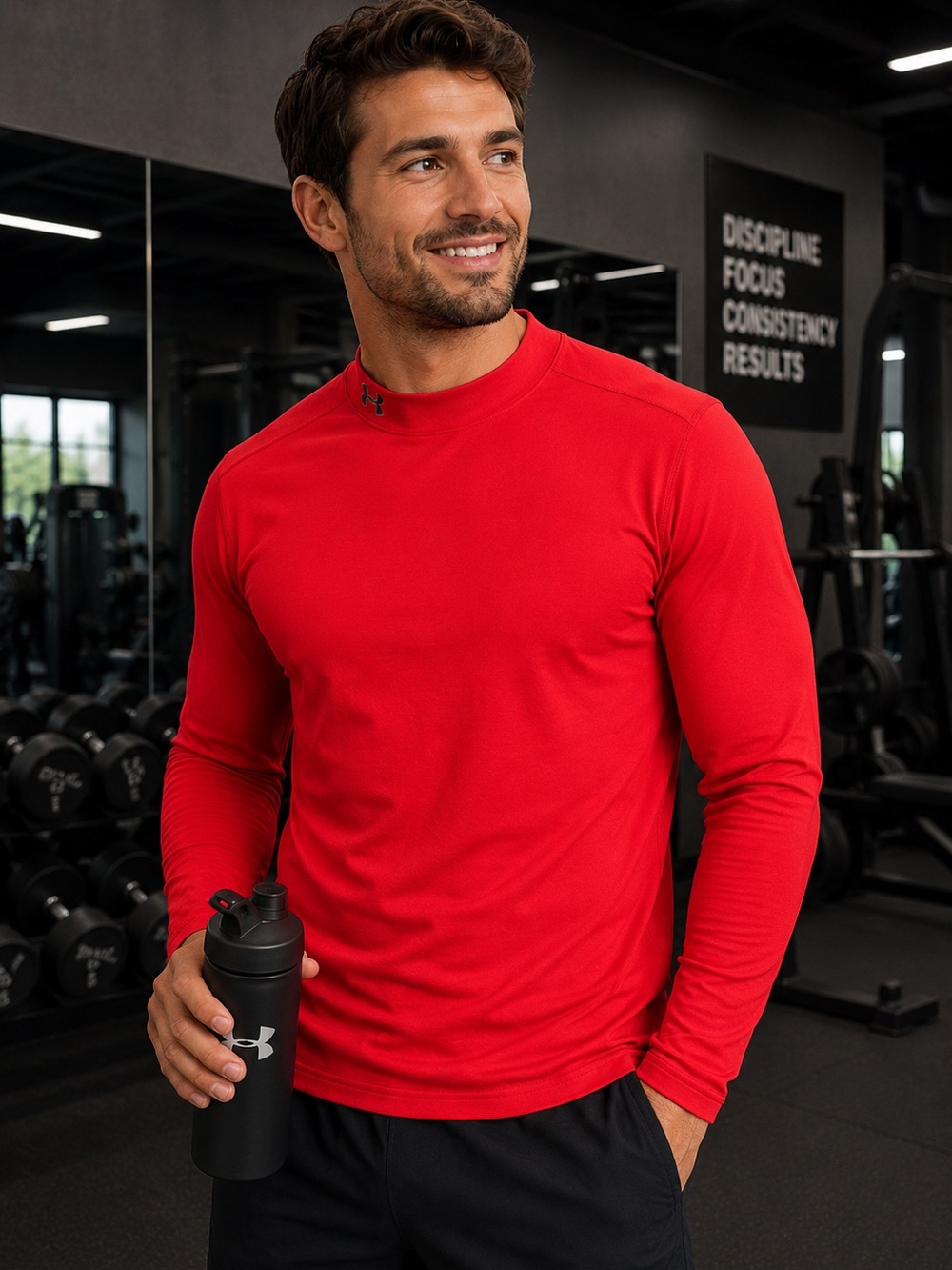 NWOT Under Armour Red Long-Sleeve Compression Shirt